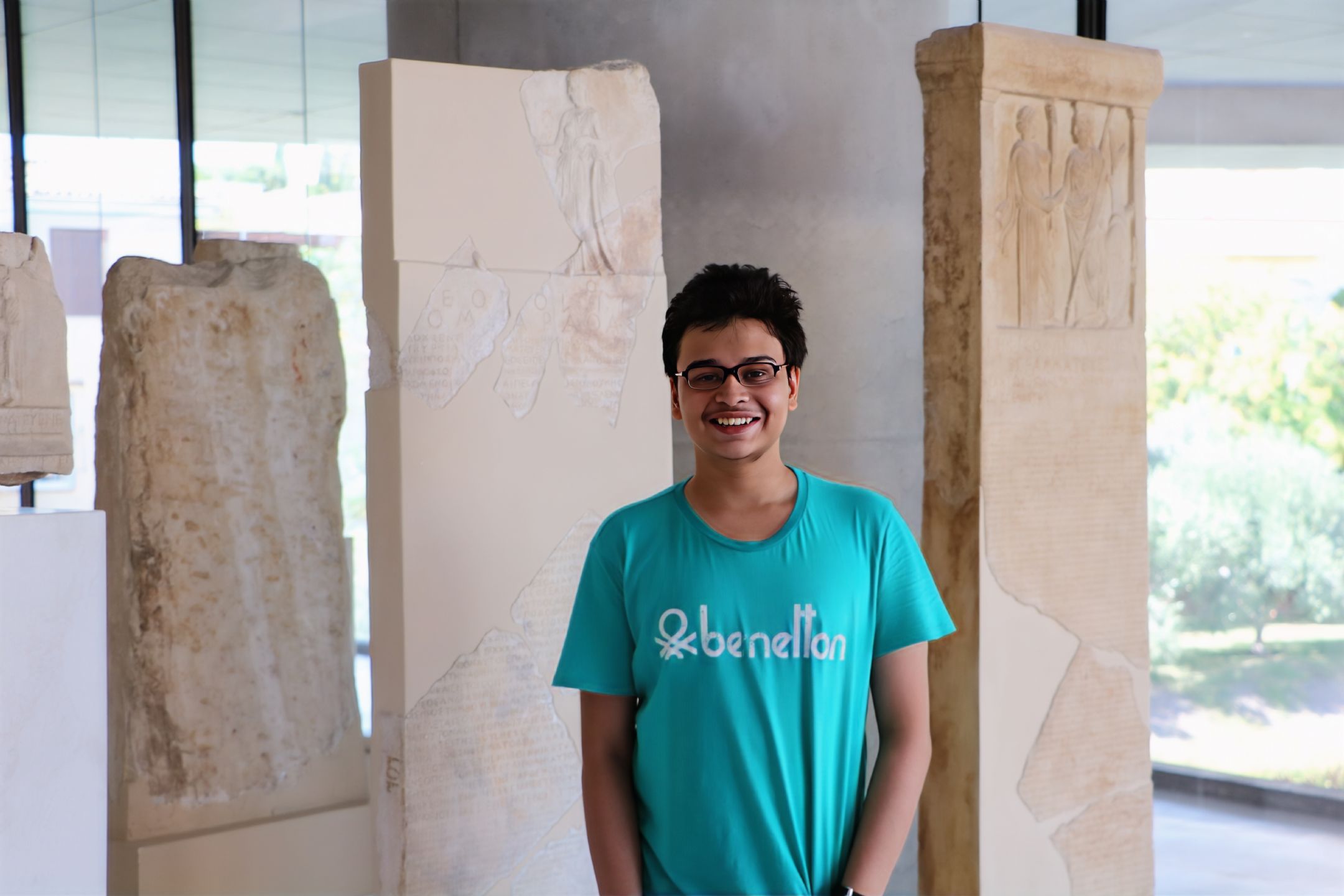 >Abhigyan Guha in Acropolis Museum, Athens, Greece.